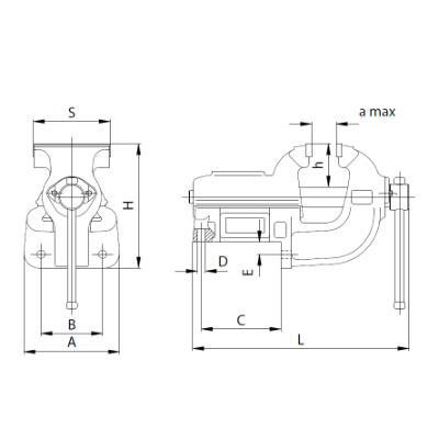 BISON Bænkskruestik med kæbebredde 175x175 mm HEAVY-DUTY (1240-175L)